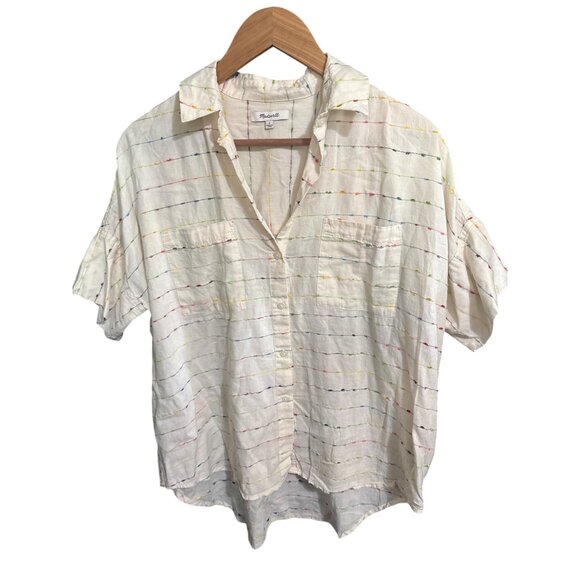 Madewell Womens S Multicolor Striped Button-Down Shirt - Picture 1 of 5